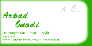 arpad onodi business card
